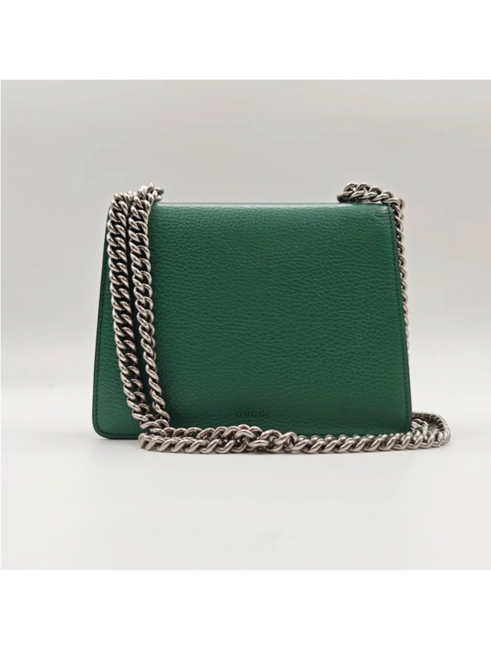 Gucci Dionysus Green Leather Chain Shoulder Bag Tiger Head - Picture 4 of 12